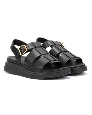 FitFlop GEN-FF Fisherman Leather Women's Black Sandals