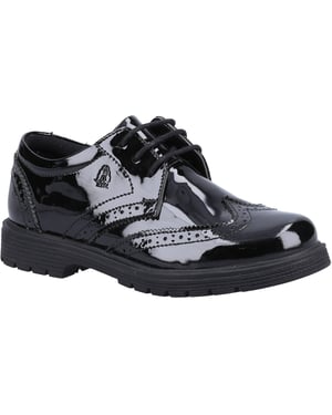 Hush Puppies SALLY PATENT SENIOR Leer Meisjes Zwarte Brogues