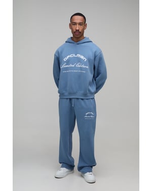 Oversized Boxy Plush Flock Print Hoodie & Straight Leg Jogger