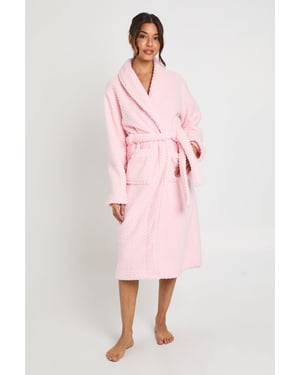 Waffle Fleece Long Dressing Gown