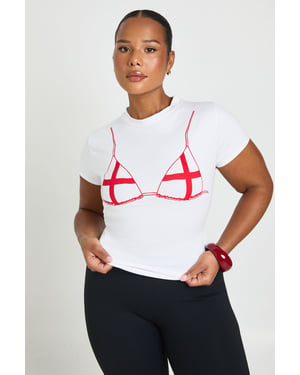 Plus England Bikini Print Baby Tee