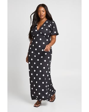 Plus Polka Dot Maxi Dress
