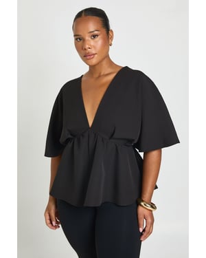 Plus Angel Sleeve Smock Top