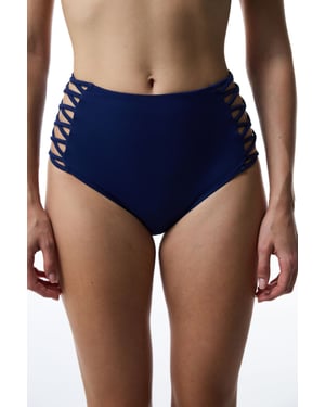 High-Waist Cut-Out Bikini Bottoms