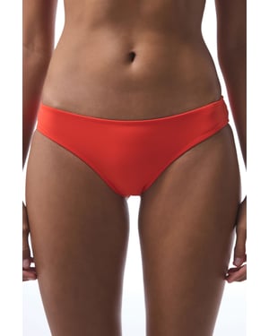 Low-Waist Brazilian Bikini Bottoms With Ribbon Detail