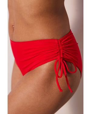 Hoog-waisted Hipster Bikini Slip Met Lintdetails