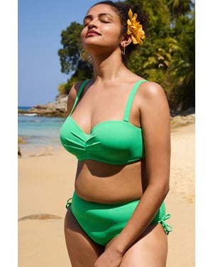 High-Waist Hipster Bikini Bottoms With Ties