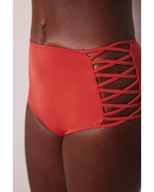 Hoogzwaist Cut-Out Bikini Shorts