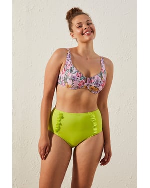 High-waist Frilly Hipster Bikini Bottoms