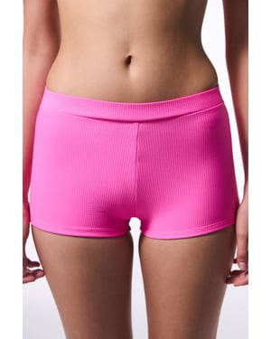 Hoge Taille Geribbelde Bikinibroekjes