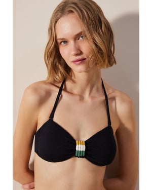 Effen Halter Bandeau Bikini Top