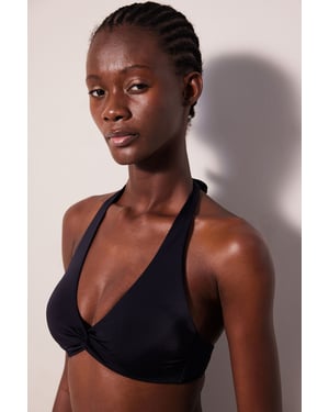 Effen Driehoek Halter Bikini Top