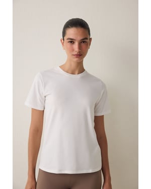 Dames Regular Fit Katoenen Crew Neck T-Shirt