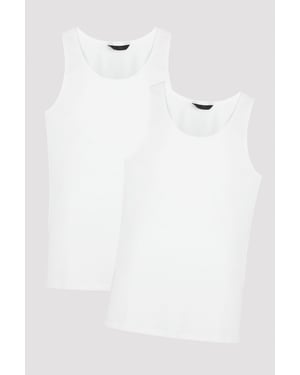 Heren 2-Pack Katoenen Elastane Tanktops