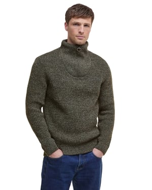 Trui Barbour half zip groen gemeleerd