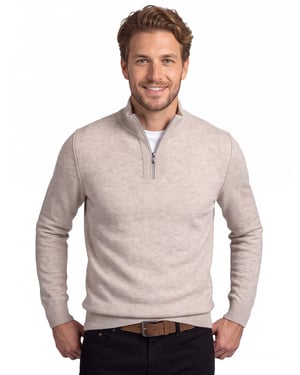 State of Art half zip trui beige gemêleerd