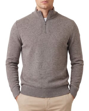 State of Art half zip trui beige gemêleerd