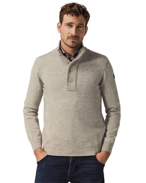 State of Art trui half-zip gemêleerd lange mouw