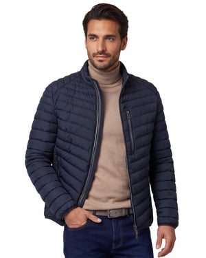 Gewatteerde jas Casa Moda donkerblauw warm