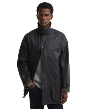 Wax jas Barbour Beaufort donkerblauw katoen