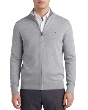 Tommy Hilfiger vest grijs katoen zonder capuchon