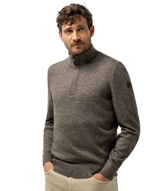 Trui State of Art Bruin Half Zip
