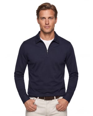 Poloshirt Desoto donkerblauw katoen
