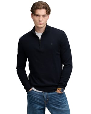 Superdry trui half zip donkerblauw slim fit