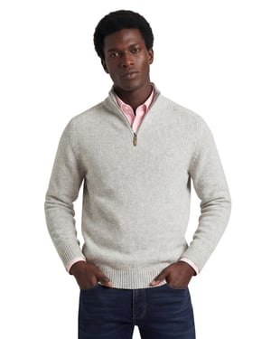 Half zip trui Fynch Hatton gebreid grijs