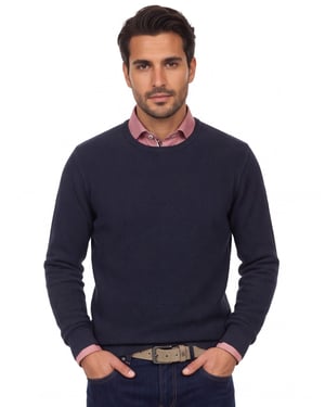 Trui Casa Moda donkerblauw ronde hals