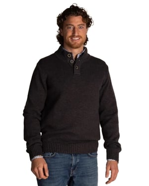 Normale fit bruin Adan NZA half zip knopen