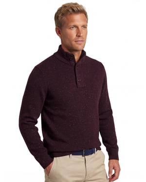 State of art bordeaux trui half zip wijde fit