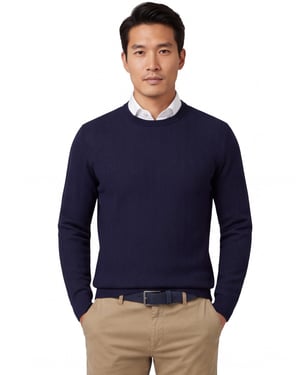 Boss Black Habito trui navy gebreid katoen