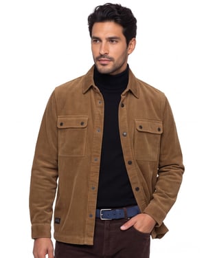 Overshirt Camel Active camel rib
