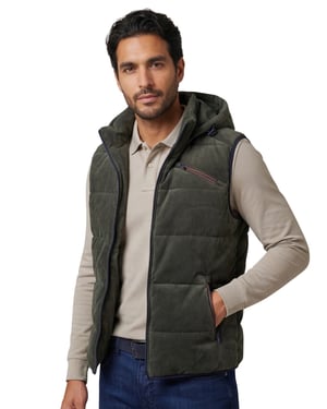 A Fish Named Fred bodywarmer groen slim fit effen borstzak