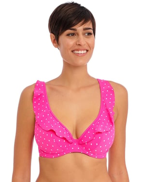 Freya Jewel Cove High Apex Bikini Top - Raspberry