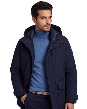 Tommy Hilfiger parka jas normale fit waterdicht donkerblauw