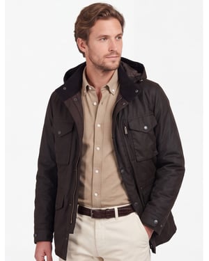 Barbour winterjas bruin effen normale fit