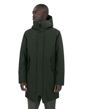 Elvine winterjas Gunter groen effen rits normale fit