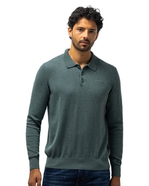 Poloshirt State of Art groen met boord