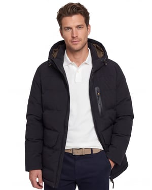 winterjas Camel Active donkerblauw met borstzak