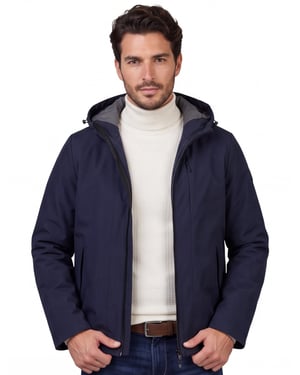 People of Shibuya jas donkerblauw waterafstotend met capuchon