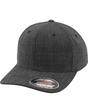 Flexfit Fijn gemêleerde Baseball Cap (Zwart)