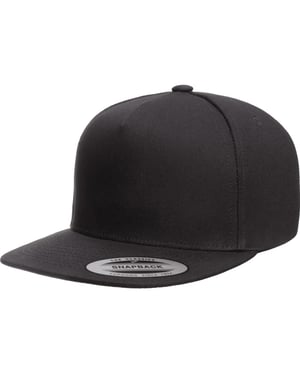 Flexfit YP Classics Katoen Twill 5 Paneel Snapback Cap (Zwart)