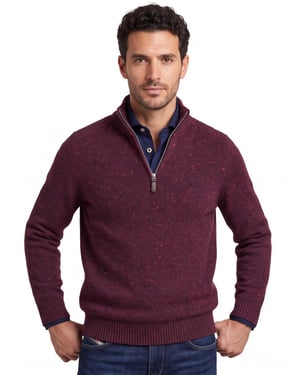 Half zip trui Fynch Hatton gebreid rood