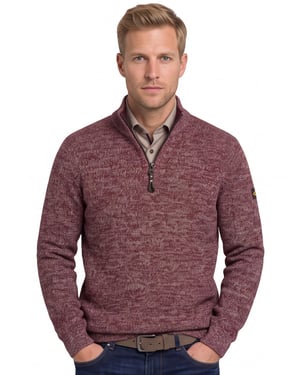 trui Camel Active half zip rood katoen