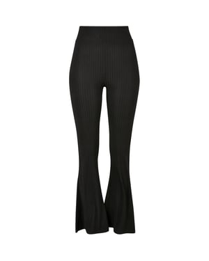 Urban Classics Dames/Dames Ribbed Uitlopende Legging met Hoge Taille (Zwart)