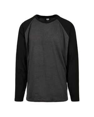 Urban Classics Heren Raglan T-shirt met contrasterende mouwen (Houtskool/zwart)