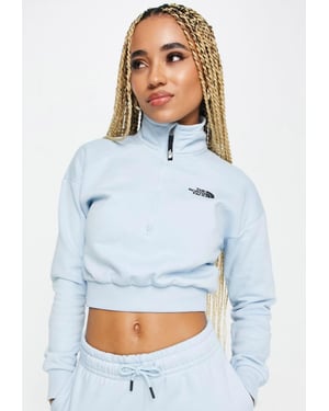 The North Face Womens 1/4 Zip Fleece Sweat in Beta Blue