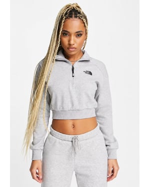 The North Face Womens 1/4 Zip Fleece Sweat in Light Grey